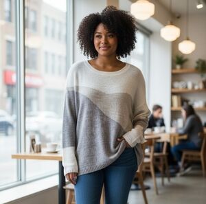 3X Old Navy Sheer Colorblock Sweater for Women